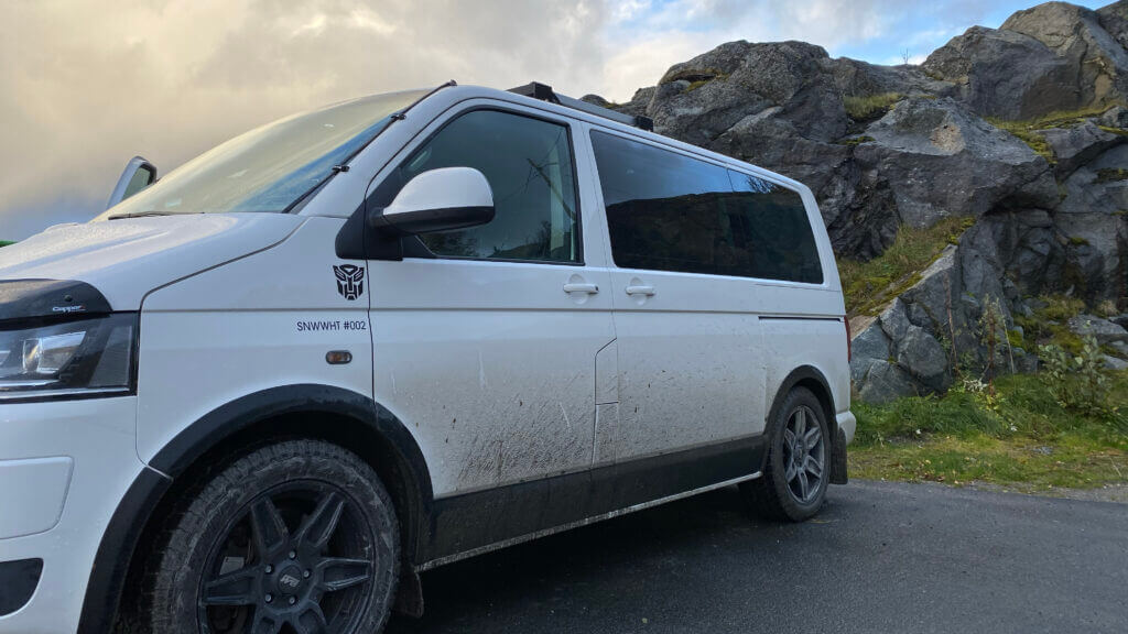 VW Multivan camper in Lofoten Norway